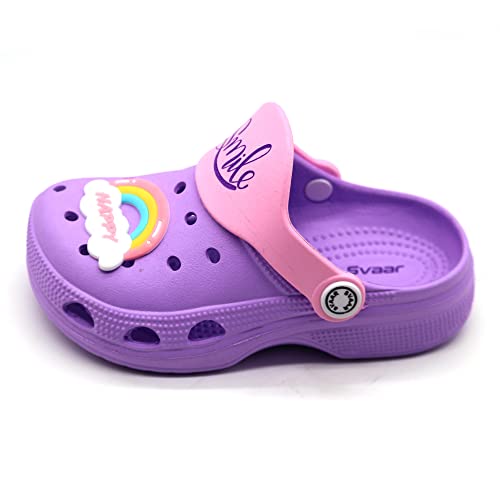 SVAAR Attractive Clog Shoes for Boys & Girls || Indoor & Outdoor Sandals Clogs for Kids Lavender