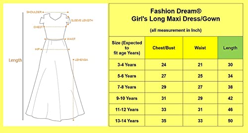 Fashion Dream Girls Birthday Long Frock Dress (Chiku_2-3 Years)