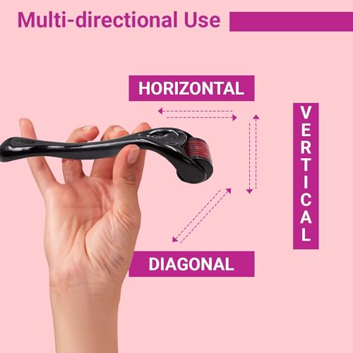 Sotrue Derma Roller For Hair Growth 0.5 mm with 540 Titanium Needles | Repairs Damaged Hair, Activates Hair Follicles | For Hair Fall & Hair Thickening | Easy to Use