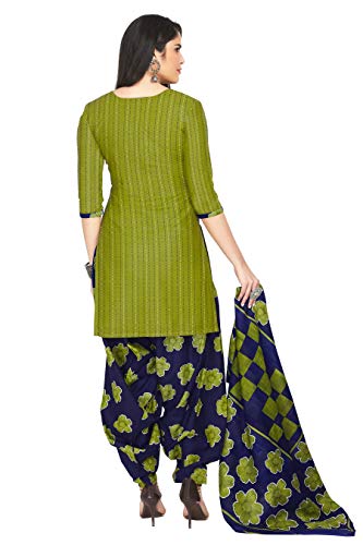 Miraan Cotton Printed Readymade Salwar Suit For Women (MIRAANSANRAN1466XXL_Green_XX-Large)