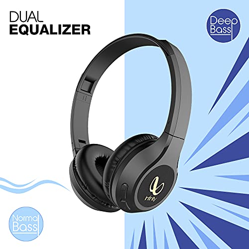 Infinity by Harman Tranz 700 On Ear Wireless Headphone with Mic, 20 Hrs Playtime with Quick Charge, Deep Bass, Dual Equalizer, Bluetooth 5.0 and Voice Assistant Support (Black)