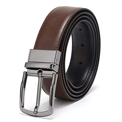 KAEZRI Men's Leather Belt (katacobra-BL_34_Black & Brown)