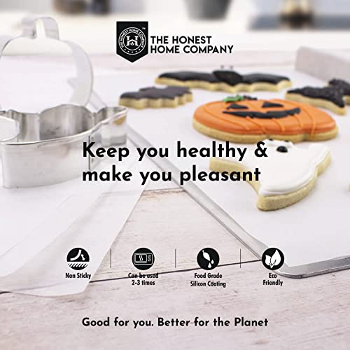 The Honest Home Company Baking Paper - 50 Square Sheets, Non Stick, Even Heat Distribution, Easy Cleanup - Ideal for Baking Cakes and Cookies