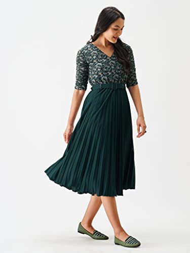 AASK Polyester Dress For Women|One Piece For Women|Dresses For Women|Kurta Set For Women|Kurta For Women Dress For Women|Women Top|Tops For Women|Dress|Dresses For Women Green