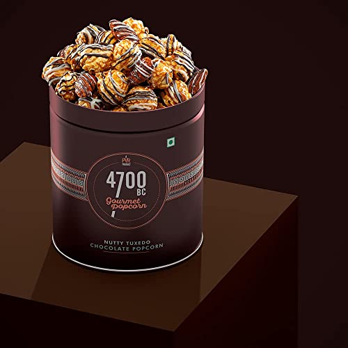 4700BC Gourmet Popcorn, Nutty Tuxedo Chocolate, Tin, 150g