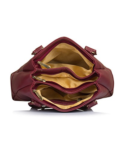 Fostelo Women's Catlin Faux Leather Handbag (Maroon) (Large)
