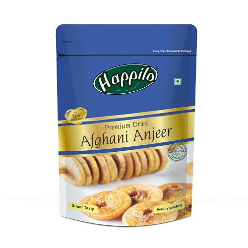 Happilo Premium Dried Afghani Anjeer 200 g Pack | Dried Figs Ajnir | Rich source of Fibre Calcium & Iron | Low in calories and Fat Free | Non-GMO Dried Figs