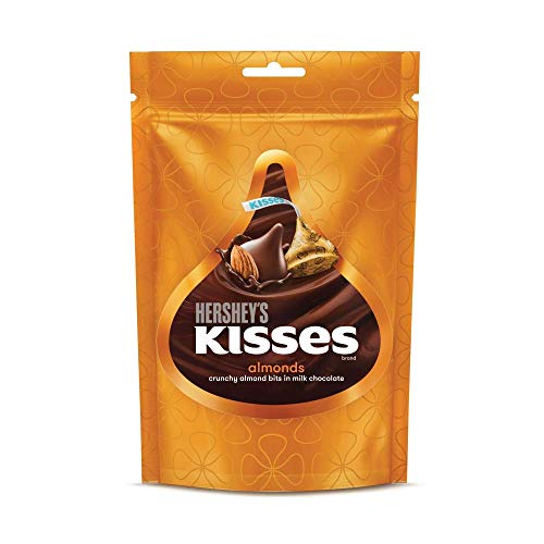 HERSHEY'S KISSES Almonds | Melt-in-mouth Chocolates| Individually wrapped 100.8g pack of 3