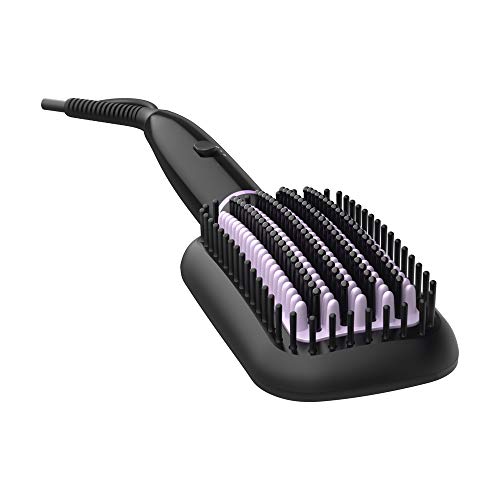 Philips Hair Straightener Brush with CareEnhance Technology - ThermoProtect I Keratin Ceramic Bristles I Triple Bristle Design I Naturally Straight Hair in 5 mins*| BHH880/10