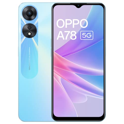 Oppo A78 5G (Glowing Blue, 8GB RAM, 128 Storage) | 5000 mAh Battery with 33W SUPERVOOC Charger| 50MP AI Camera | 90Hz Refresh Rate | with No Cost EMI/Additional Exchange Offers