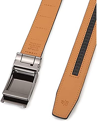 Contacts Genuine Leather Belt for Men with Autolock Buckle - Micro Adjustable Belt Fit Everywhere | Formal & Casual | Elegant Gift Box (Brown)