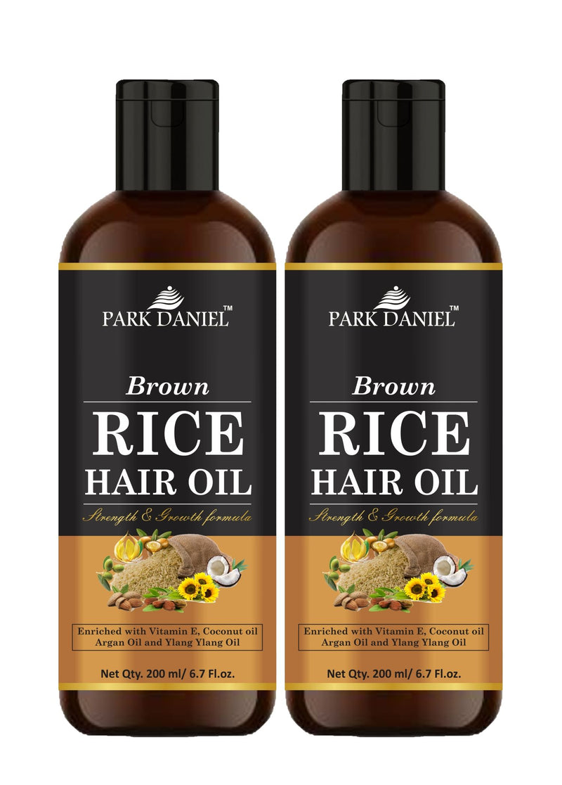 Park Daniel Premium Brown Rice Hair Oil Enriched With Vitamin E - For Strength and Hair Growth Combo Pack 2 Bottle of 200 ml(400 ml)