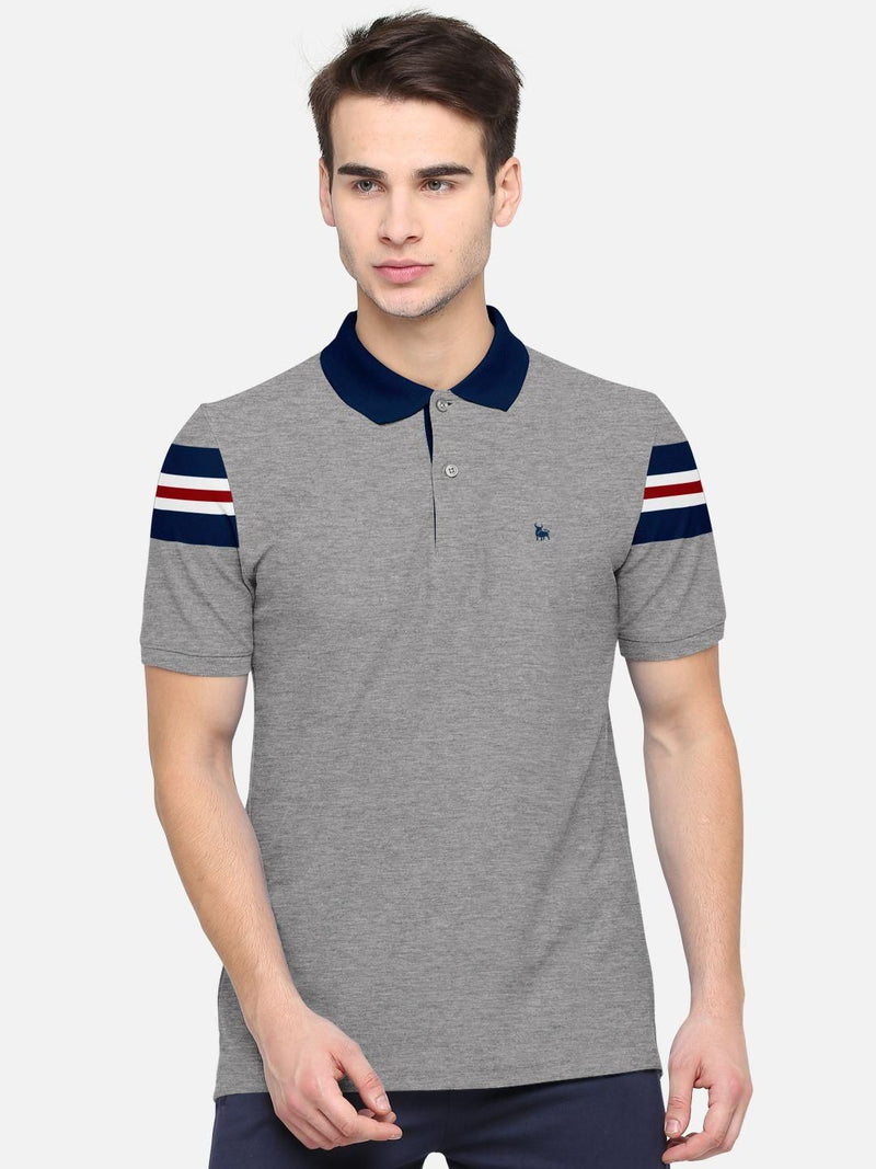 Cotton Blend Solid Half Sleeves Mens Polo T-shirt