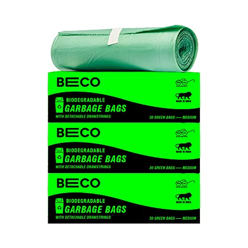 Presto! Oxo-Biodegradable Garbage Bags, Small - 30 Bags/Roll (Pack of 6, Plastic, Black)