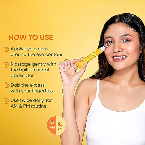 Dot & Key Vitamin C + E Super Bright Under Eye Cream | Fades Dark Circles & Pigmentation | Boosts Collages & Skin Firmness | For Glowing Even Toned Skin | Reduces Puffiness | For All Skin Types | 20ml