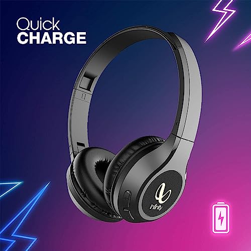 Infinity - JBL Tranz 710, 72 Hrs Playtime with Quick Charge, Wireless On Ear Headphone with Mic, Deep Bass, Dual Equalizer, Bluetooth 5.0 with Voice Assistant Support (Black)