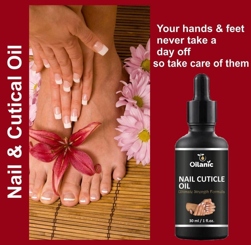 Oilanic 100% pure and natural nail and cuticle oil - to soften particles and regenerate nails (30 ml)