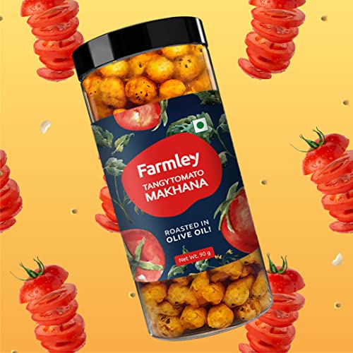 Farmley Roasted & Flavored Makhana- Minty Pudina, Peri Peri, Tangy Tomato, Cream & Onion (Pack of 4, 90 g Each)