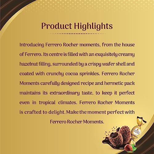 Ferrero Rocher Moments, 16 pralines Pcs 92.8gm