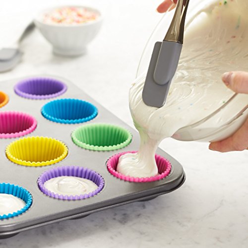 amazon basics Silicone Baking Cup Set, 12 Pieces, Multicolor