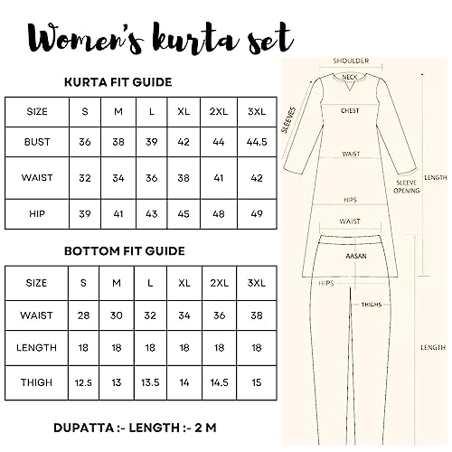 Leriya Fashion Kurta Set with Dupatta for Women | Women Kurta | Women Kurta Sets with Plazo | Women Kurta Pant Set with Dupatta | Women Kurta Pant Set Women Kurti Set with Pant (X-Large, Blue)