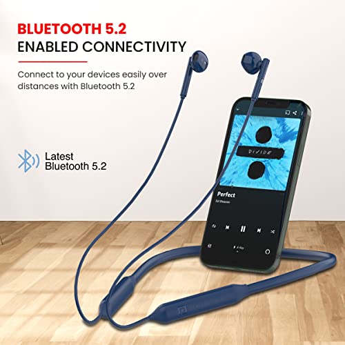 Portronics Harmonics Z5 Wireless Bluetooth Stereo Headset with 33Hrs Playtime, Double EQ Mode, 14.2 mm Dynamic Drivers, Click Action Buttons(Blue)