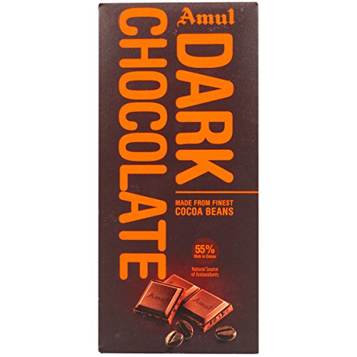 Amul 55% Cocoa Dark Chocolate Bar, 150g - Pack of 4