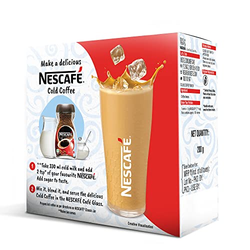 Nescafe Classic Instant Coffee 200G Jar With Free Café Glass & Cork Coaster Pure, Natural Coffee Powder Rich & Creamy Taste