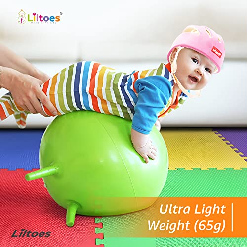 LILTOES Baby Head Protector for Safety of Kids 6M to 3 Years- Baby Safety Helmet with Proper Air Ventilation & Corner Guard Protection + Baby Kneepads for Crawling (Baby Pink)