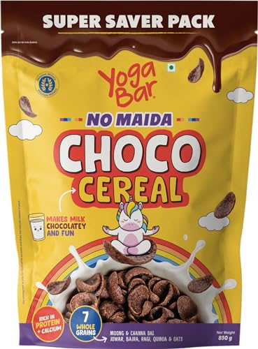 Yogabar Choco Cereal | No Maida Chocos for Kids | Delicious Chocolate Chocos | Healthy Protein Food & Breakfast Cereal | No Preservatives (850g)