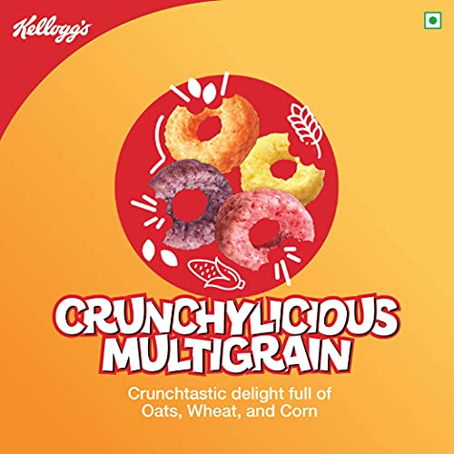 Kellogg’s Froot Loops 285g, Mixed Fruit Flavor | Power of 5: Energy, Protein, Iron, Calcium, Vitamins B1, B2, B3 & C | Crunchy Multigrain Breakfast Cereal for Kids