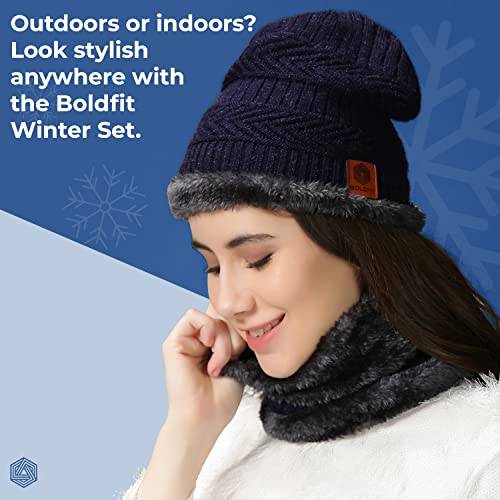 Boldfit Winter Wear for Women Winter Cap for Men Woolen Cap for Men Beanie Cap for Men Winter Gloves for Men Winter Clothing Set for Women & Men. Mufflers for Men Neck Warmer Winter Clothes for Women
