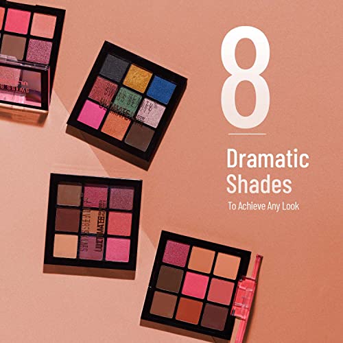 Swiss Beauty Ultimate 9 Pigmented Colors Eyeshadow Palette| Long Wearing And Easily Blendable Eye Makeup Palette | Multicolor - 02, 6Gm | Matte,Shimmery & Metallic Finish