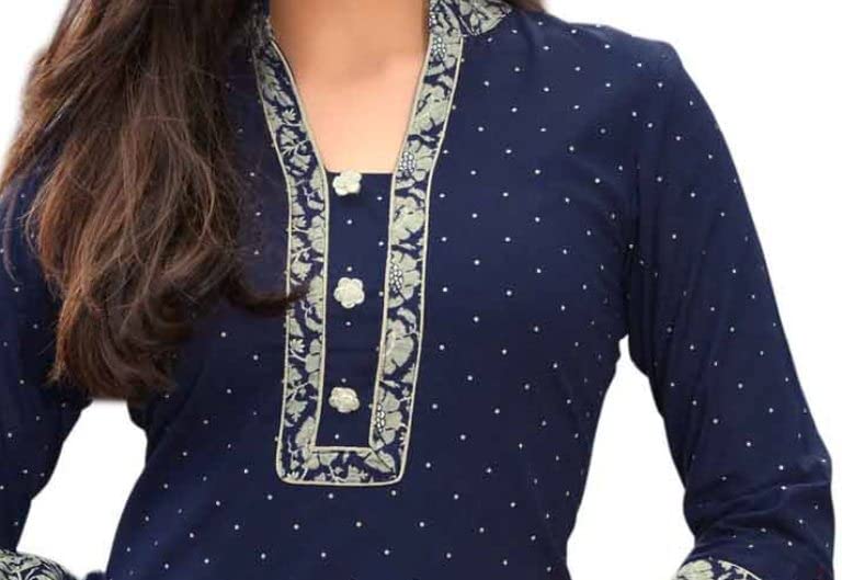 Miraan Cotton Printed Readymade Salwar Suit For Women(MIRAANSAN2520S, Small, Blue)
