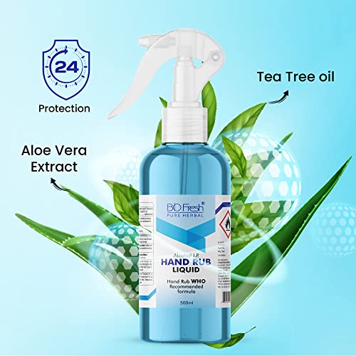 Biofresh Liquid Hand Sanitizer Spray for Germ Protection Alcohol Based Hand Sanitizer very effective on Disinfectant Floor Cleaning with the goodness of Aloe-Vera(500mlx3)