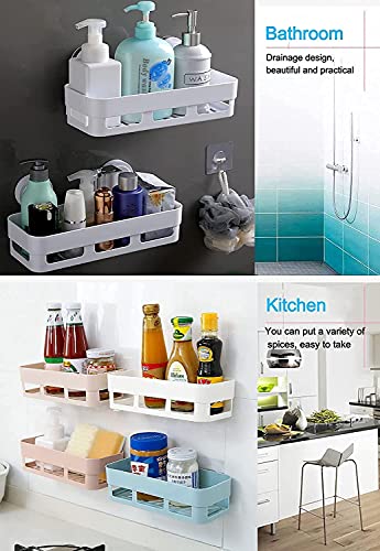 Morivahomes Multipurpose Wall Mount Bathroom Shelf And Rack For Home And Kitchen. Self Adhesive Sticker Support Without Drilling. (4 Bathroom Shelf, Chrome,Acrylic)