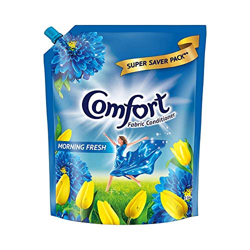 Comfort Morning Fresh Fabric Conditioner 2 L Refill Pack | After Wash Liquid Fabric Softener (Offer Pack) | Softness, Shine & Long Lasting Freshness