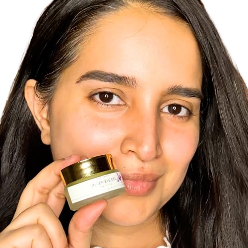 Noor Skincare Under Eye Cream for Dark Circles Removal Women/Men Gel based, Organic, Natural, Rich, Anti-Puffy, Wrinkle Care & Glow Enhancer with Saffron, Almond, Turmeric, Aloe