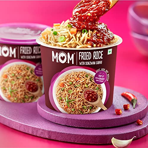 MOM - Meal of the Moment, Fried Rice with Schezwan Gravy, 145g (Pack of 3) - Ready to Eat | Instant Food | No added Preservatives