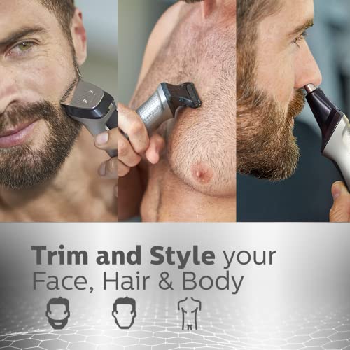 Philips Multi Grooming Kit MG7715/65, 13-in-1 (New Model), Face, Head and Body - All-in-one Trimmer for Men Power adapt technology for precise trimming, 120 Mins Run Time with Quick Charge