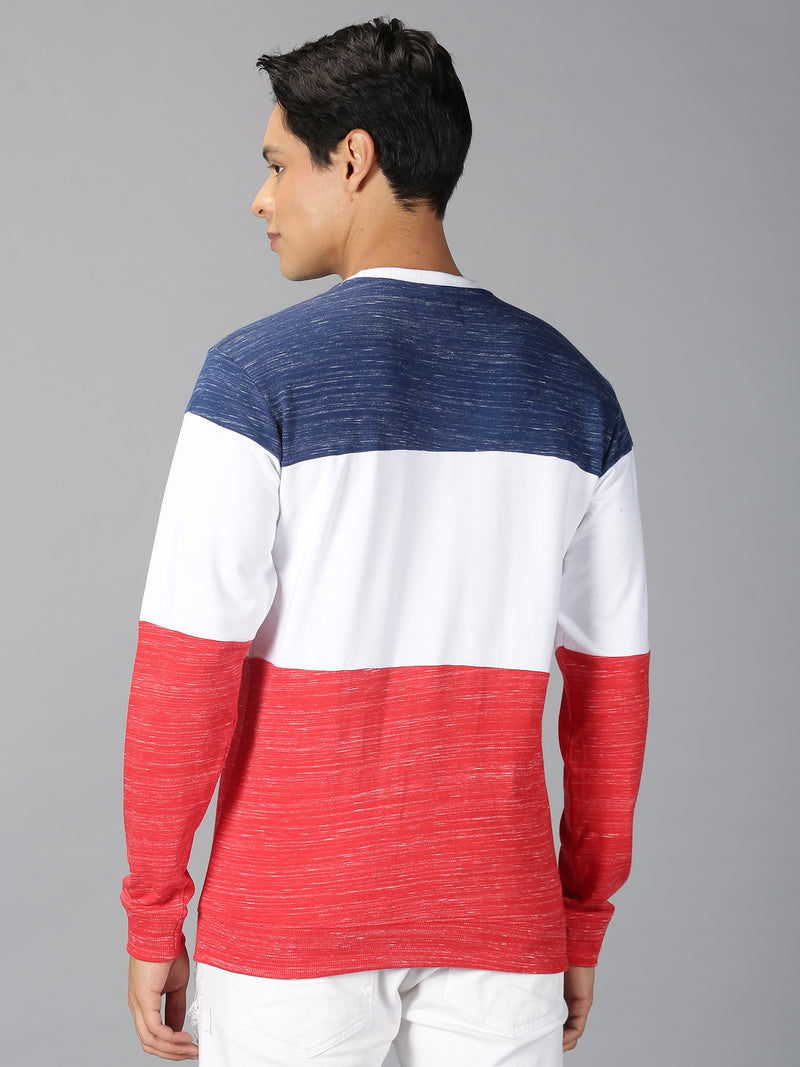 Cotton Color Block Full Sleeves Men's Sweatshirt