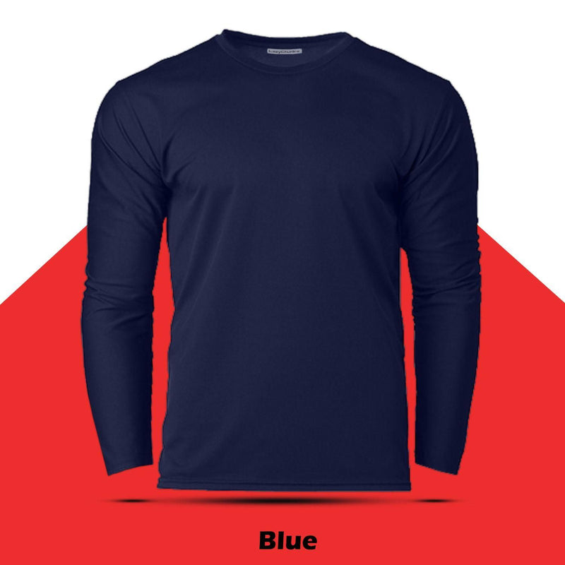 Cotton Solid Round Neck Full Sleeves T-Shirt
