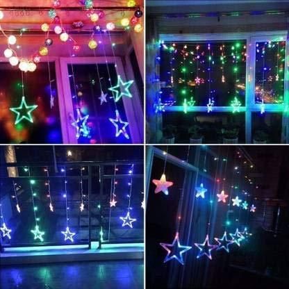 12 Stars 138 LED Curtain lights String fairy lights (Multicolor)
