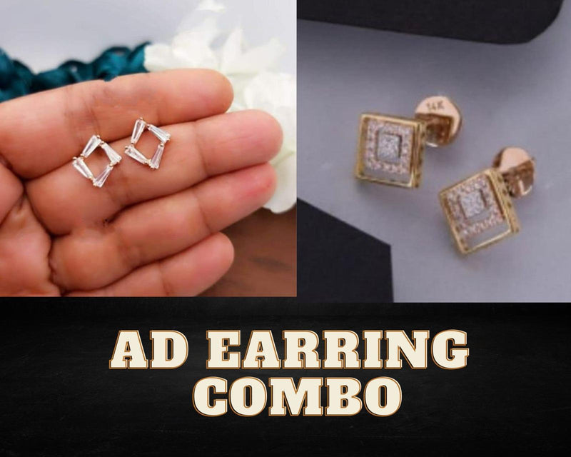 Trendy Gold Plated & Stones Earring (combo)