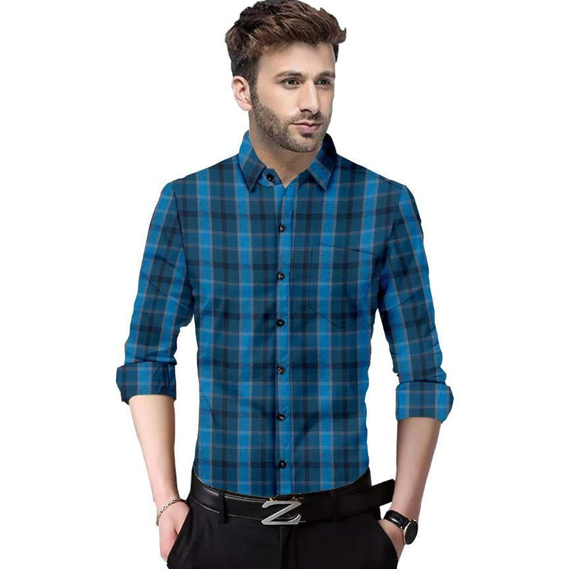 Cotton Checked Full Sleeves Slim Fit Shirt