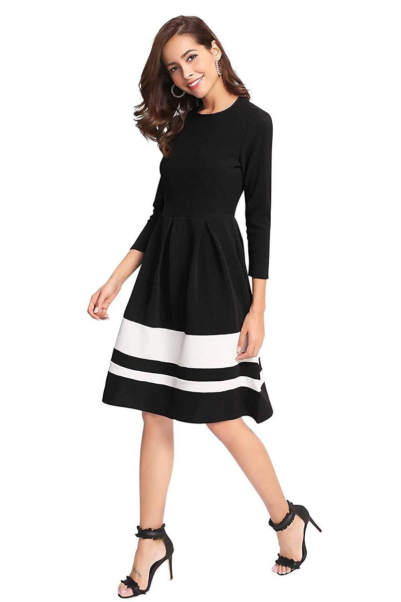 Women's Crepe Stripe Short Dress