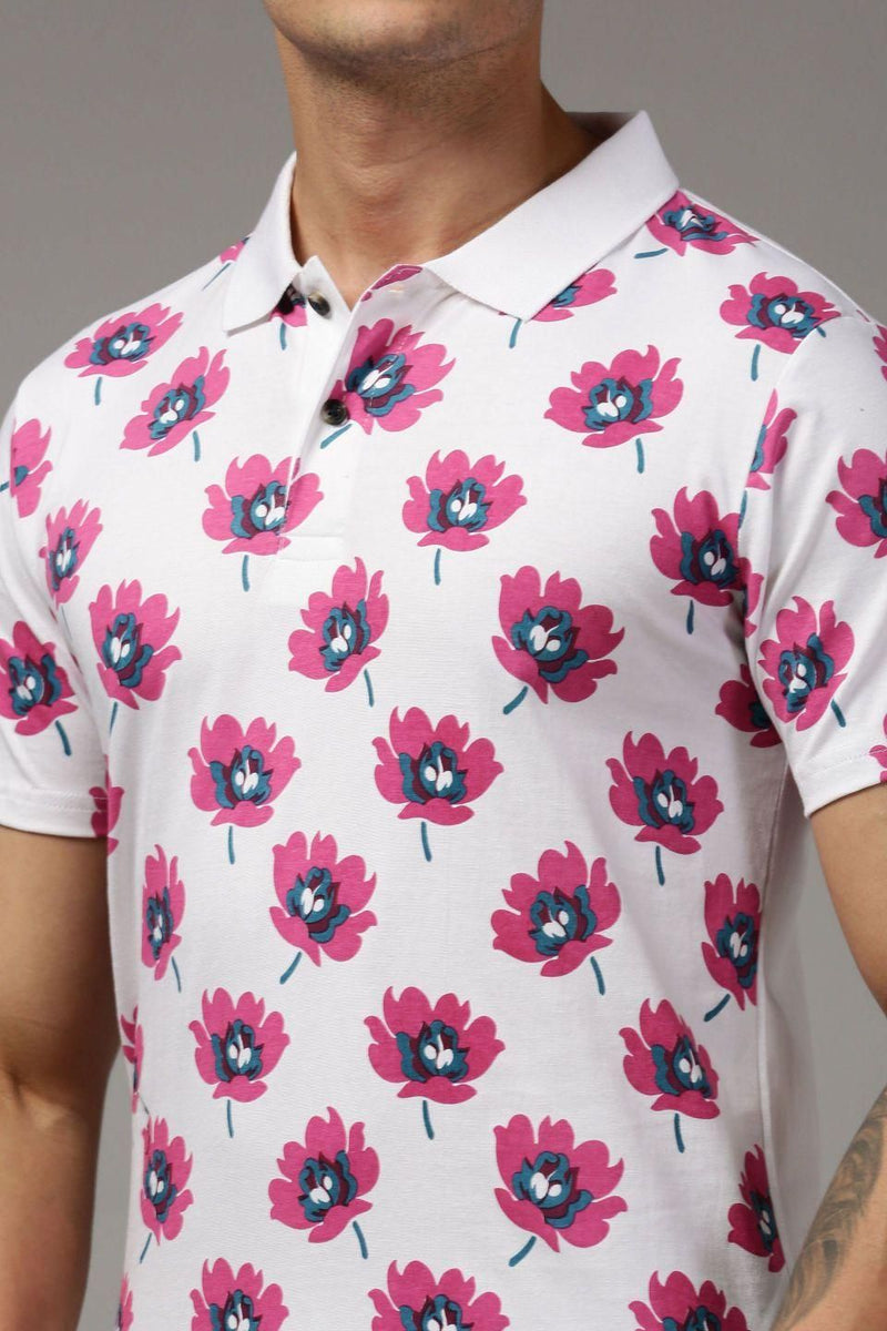 Kryptic Cotton Printed Half Sleeves Mens Polo T-Shirt
