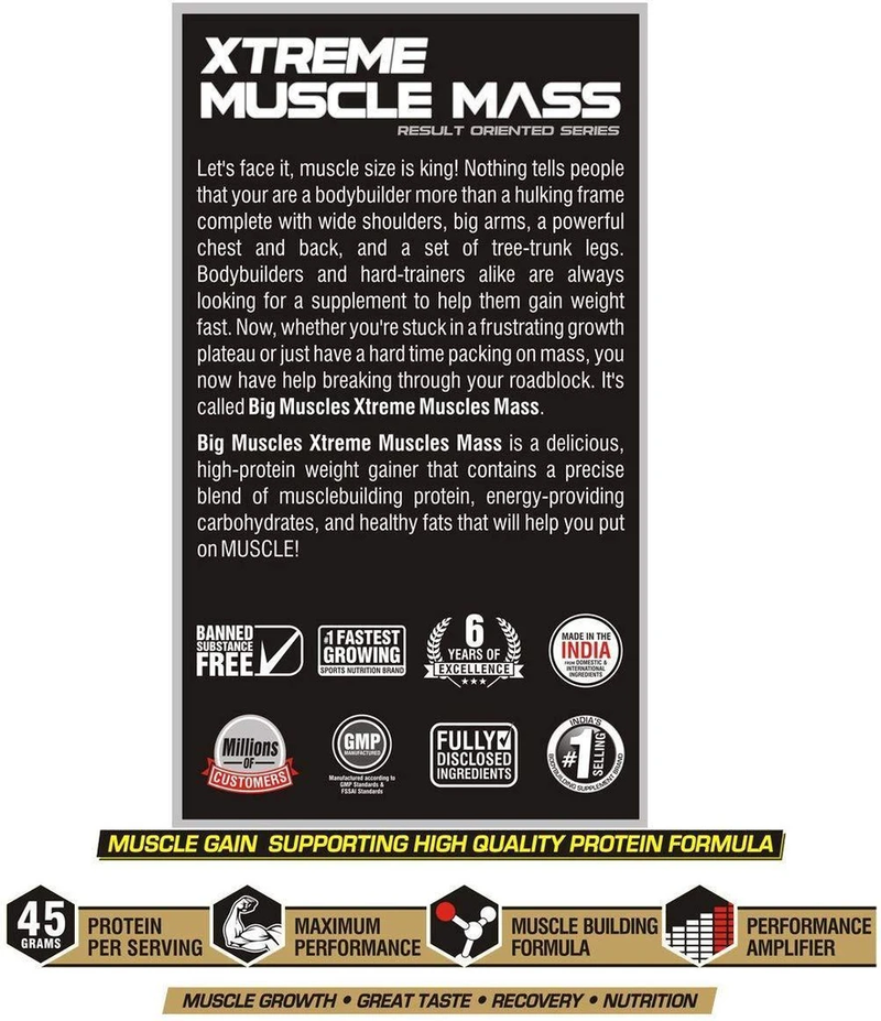 Big Muscles Muscle Mass Chocolate Weight Gainers/mass Gainers