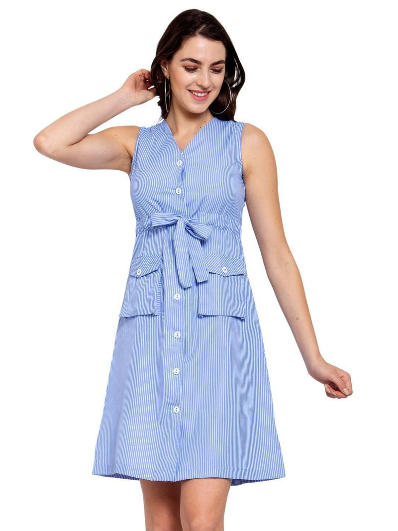 Style Quotient Women's Cotton Solid Drop Waist Dress