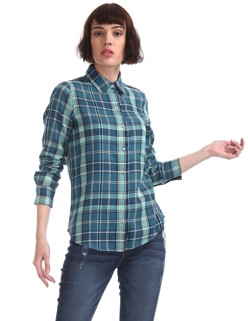 Aeropostale Women's Regular fit Shirt (AE1004840178_Blue S)